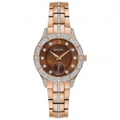 Ladies' Bulova Phantom Crystal Rose Gold-Tone Bracelet Watch | 30.5mm | 98L284
