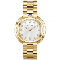 Bulova Rubaiyat Diamond Yellow Gold-Tone Stainless Steel Watch | 35mm | 97P125