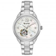 Ladies' Bulova Sutton Diamond Stainless Steel Automatic Watch | 34mm | 96P181