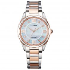 image of Ladies' Citizen Eco-Drive Arezzo Diamond Two-Tone Watch | 32.3mm| EM0876-51D with sku:EM0876-51D