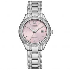 Ladies' Citizen Eco-Drive Silhouette Crystal Pink Dial Watch | 30mm | FE1230-51X
