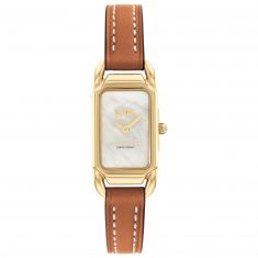 Ladies' COACH Cadie Brown Leather Strap Watch | 17.5mmX28.5mm | 14504029