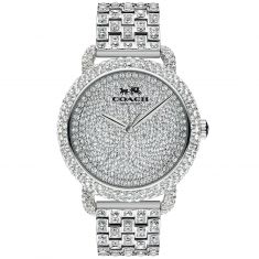 Ladies COACH Delancey Crystal Pave Stainless Steel Watch 36mm 14502364 REEDS Jewelers