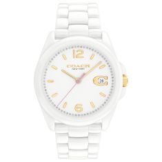COACH Greyson White Ceramic Watch 36mm - 14503925