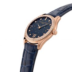 Ladies' Frederique Constant Classics Moon and Stars Diamond Blue Leather Strap Watch | 36mm | FC-220NSD3BD4