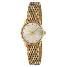 Ladies' Gucci G-Timeless Slim Silver Dial Gold-Tone Watch, 29mm ...