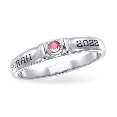 Custom Ladies' Irresistible Birthstone Engravable Stackable Ring