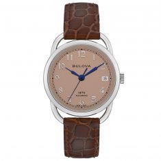 Ladies' Joseph Bulova Commodore Limited Edition Automatic Brown Leather Watch | 34.4mm | 96M154
