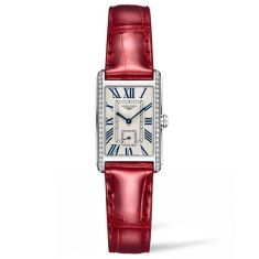 Ladies' Longines DolceVita Diamond Red Leather Strap Watch L52550715