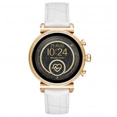 Ladies Michael Kors Access Sofie Heart Rate Gold Tone and Embossed Silicone Smartwatch MKT5067