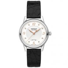 Ladies' Montblanc Boheme Automatic Black Leather Strap Watch 119918