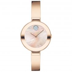Ladies' Movado BOLD Crystal Accent and Rose Gold Ion-Plated Bangle Watch | 28mm | 3600628