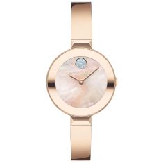 Ladies' Movado BOLD Crystal Accent and Rose Gold Ion-Plated Bangle Watch | 28mm | 3600628
