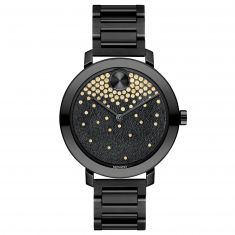 Ladies' Movado BOLD Evolution Waterfall Crystal Dial Black Ion-Plated Watch | 34mm | 3600707