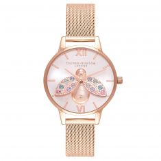 Sunray demi dial watch with boucle mesh on sale
