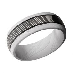 Lashbrook Damascus Steel Domed Comfort Fit Band, 8mm