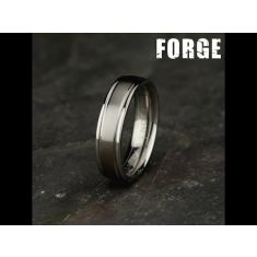 Titanium Satin Center Round Edge Comfort Fit Wedding Band 6mm