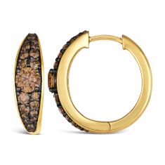 Le Vian® Desert Diamonds 1 1/5ctw Chocolate Diamonds® 14k Honey Gold™ Hoop Earrings