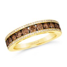 Le Vian 1 1/8ctw Chocolate Diamonds and Vanilla Diamonds 14k Honey Gold Ring