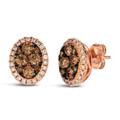 Le Vian 1 3/8ctw Chocolate Diamonds and Nude Diamonds 14k Strawberry Gold Earrings