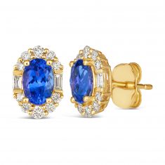 Le Vian® 1/4ctw Vanilla Diamonds and Blueberry Tanzanite® 14k Honey Gold™ Earrings