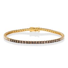 Le Vian® 3 1/2ctw Chocolate Ombré Diamonds® and Vanilla Diamonds™ 14k Honey Gold™ Tennis Bracelet