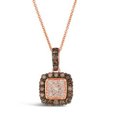 Le Vian 3/4ctw Nude Diamonds and Chocolate Diamonds 14k Strawberry Gold Pendant Necklace