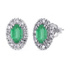 Le Vian® 5/8ctw Nude Diamonds™ and Costa Smeralda Emeralds™ 14k Vanilla Gold® Earrings