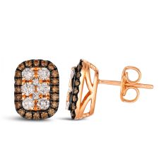 Le Vian® Desert Diamonds 7/8ctw Chocolate Diamonds® and Vanilla Diamonds® 14k Strawberry Gold® Earrings