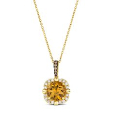 Le Vian Cinnamon Citrine 1/3ctw Chocolate Diamonds and Nude Diamonds 14k Honey Gold Pendant Necklace