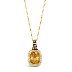Le Vian Cinnamon Citrine 1/4ctw Chocolate Diamonds and Nude Diamonds 14k Honey Gold Pendant Necklace
