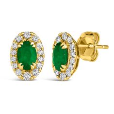 Le Vian Costa Smeralda Emeralds and 1/3ctw Nude Diamonds 14k Honey Gold Earrings