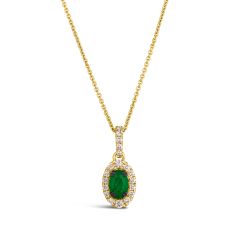 Le Vian Costa Smeralda Emeralds and 1/5ctw Nude Diamonds 14k Honey Gold Pendant Necklace