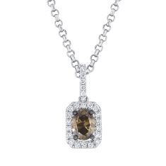 Le Vian Couture 5/8ctw Oval Chocolate Diamond and Nude Diamonds 18k Vanilla Gold Pendant Necklace
