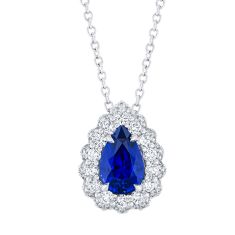 Le Vian Couture® Blueberry Sapphire™ and 1/2ctw Vanilla Diamonds® Platinum Pendant Necklace