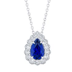 Le Vian Couture® Blueberry Sapphire™ and 1/2ctw Vanilla Diamonds® Platinum Pendant Necklace