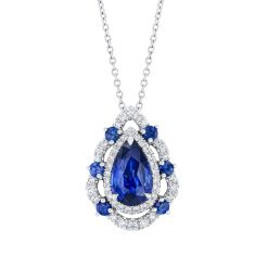 Le Vian Couture® Cornflower Sapphire™ and 1/2ctw Vanilla Diamonds® Platinum Pendant Necklace