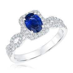 Le Vian Couture Cornflower Sapphire and 1/3ctw Vanilla Diamonds Platinum Ring