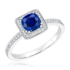 Le Vian Couture Cornflower Sapphire and 1/5ctw Vanilla Diamonds Platinum Ring