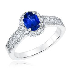 Le Vian Couture Cornflower Sapphire and 3/4ctw Vanilla Diamonds Platinum Ring