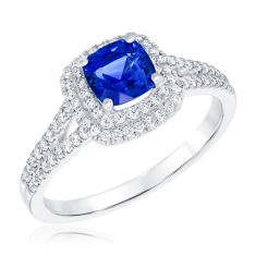 Le Vian Couture® Cornflower Sapphire™ and 3/8ctw Vanilla Diamonds® 18k Vanilla Gold® Ring