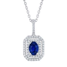 Le Vian Couture® Cornflower Sapphire™ and 3/8ctw Vanilla Diamonds® Platinum Pendant Necklace