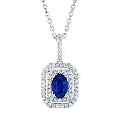 Le Vian Couture® Cornflower Sapphire™ and 3/8ctw Vanilla Diamonds® Platinum Pendant Necklace
