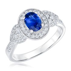 Le Vian Couture Cornflower Sapphire and 3/8ctw Vanilla Diamonds Platinum Ring