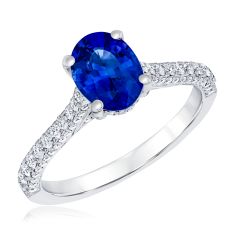 Le Vian Couture® Cornflower Sapphire™ and 5/8ctw Vanilla Diamonds® 18k Vanilla Gold® Ring