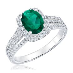 Le Vian Couture® Costa Smeralda Emeralds™ and 1/2ctw Vanilla Diamonds® 18k Vanilla Gold® Ring