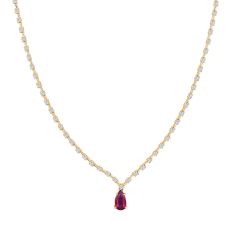 Le Vian® Passion Ruby™ and 1 1/3ctw Vanilla Diamonds® 18k Honey Gold™ Necklace