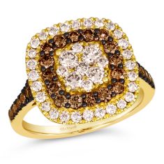 Le Vian® 1 1/2ctw Chocolate Diamonds® and Nude Diamonds™ Cluster 14k Honey Gold™ Ring