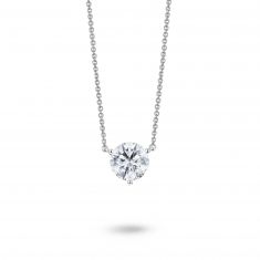 Lightbox 1 1/2ct Round Lab Grown Diamond White Gold Solitaire Pendant Necklace