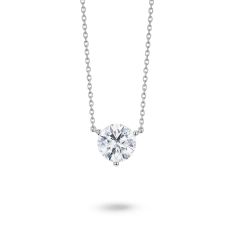 Lightbox 2ct Round Lab Grown Diamond White Gold Solitaire Pendant Necklace